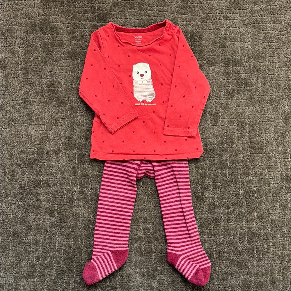 Red and Purple Matching Set with Whimsical Design